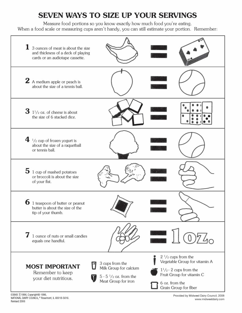 Seven Ways to Size Up Your Servings (English & Spanish) | Dairy Council ...